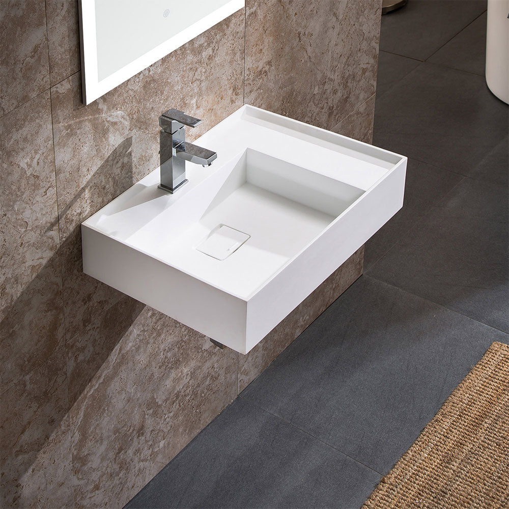 Wall Mounted Double ADA Bathroom Sink - White - 24"