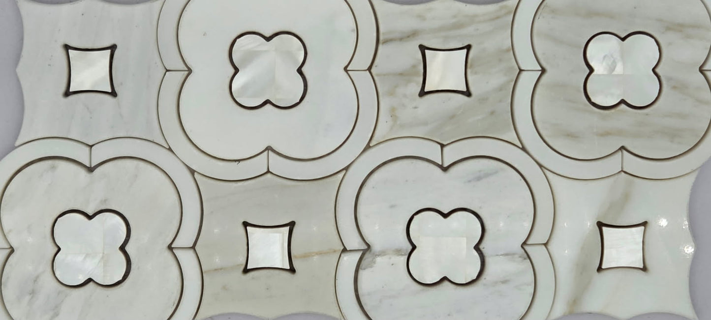 Industry Tile Natural Stone & MOP Waterjet Mosaic ( 5 pc per case) 2548