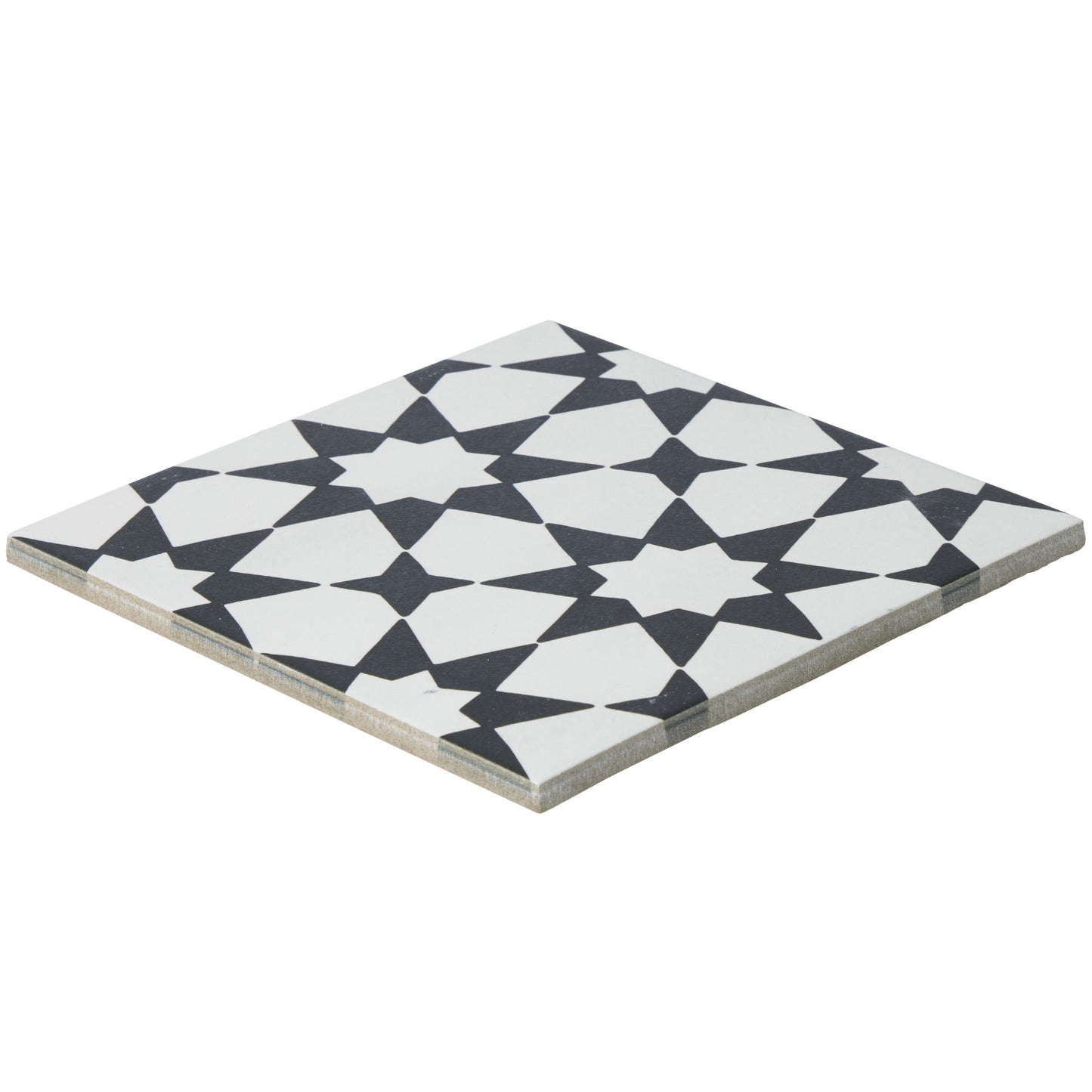 8x8 Black and White Nebula porcelain tile - Industry Tile