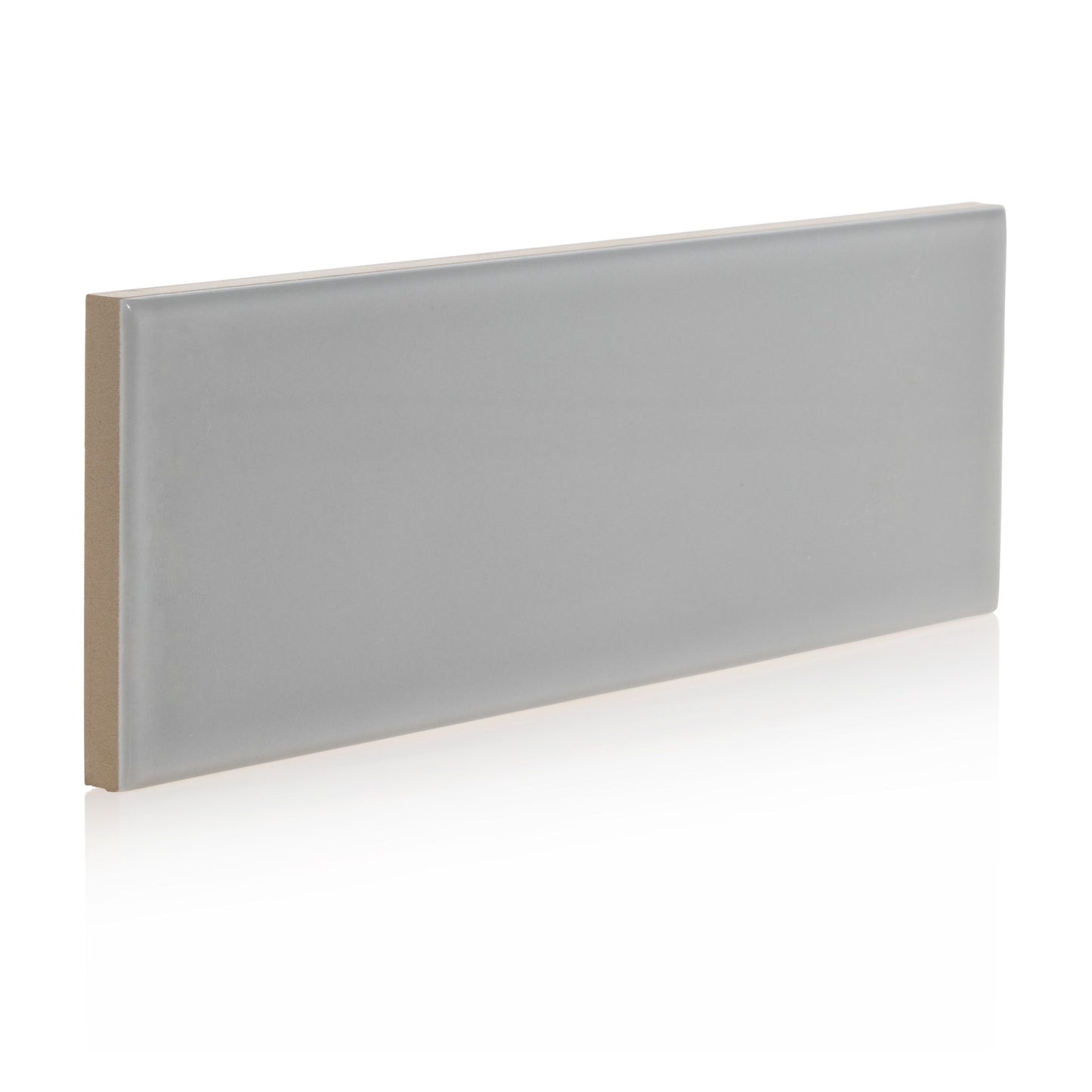 3x9 Timeless Light Gray ceramic gloss wall tile - Industry Tile