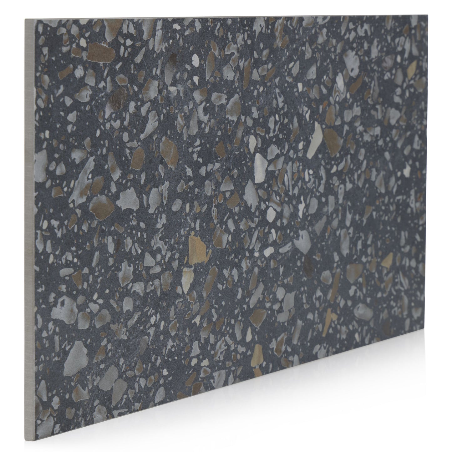 12x24 Fragment Black matte porcelain tile - Industry Tile