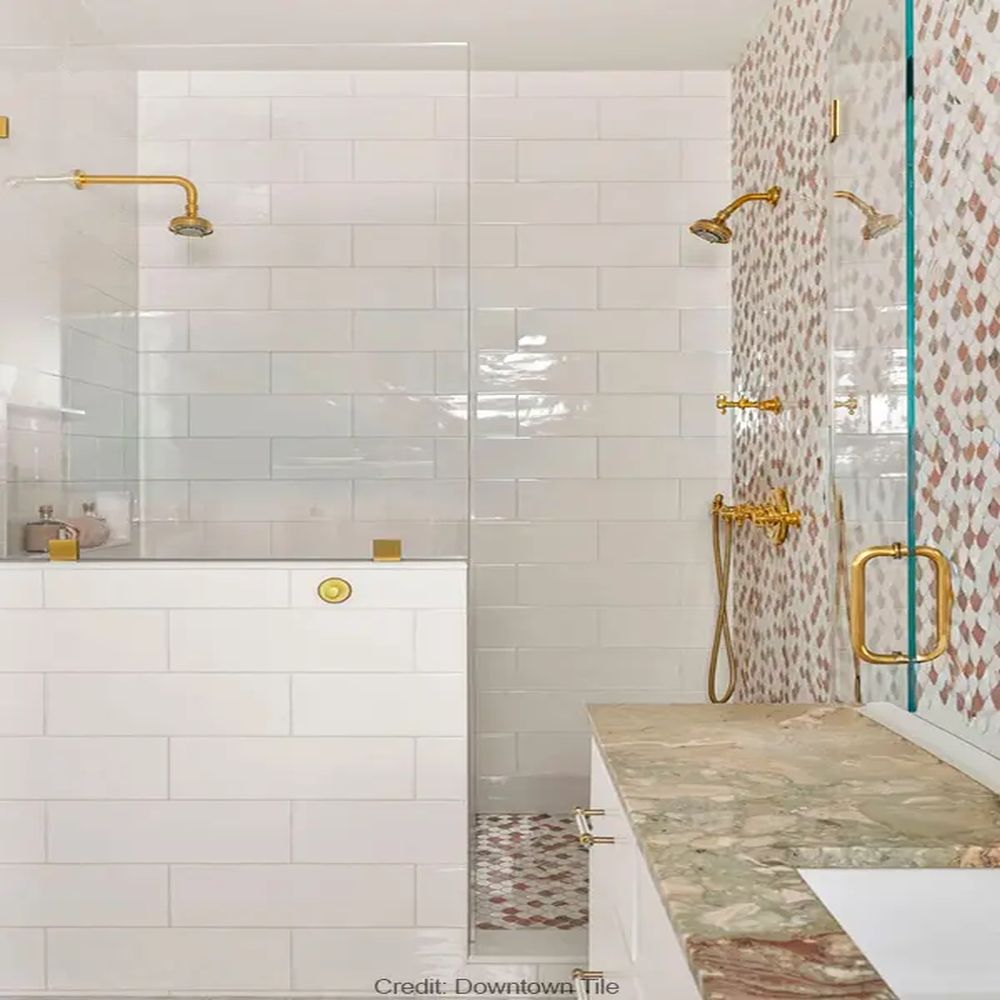Vellora Rosé Thassos Scallop Polished Natural Stone Mosaic Tile