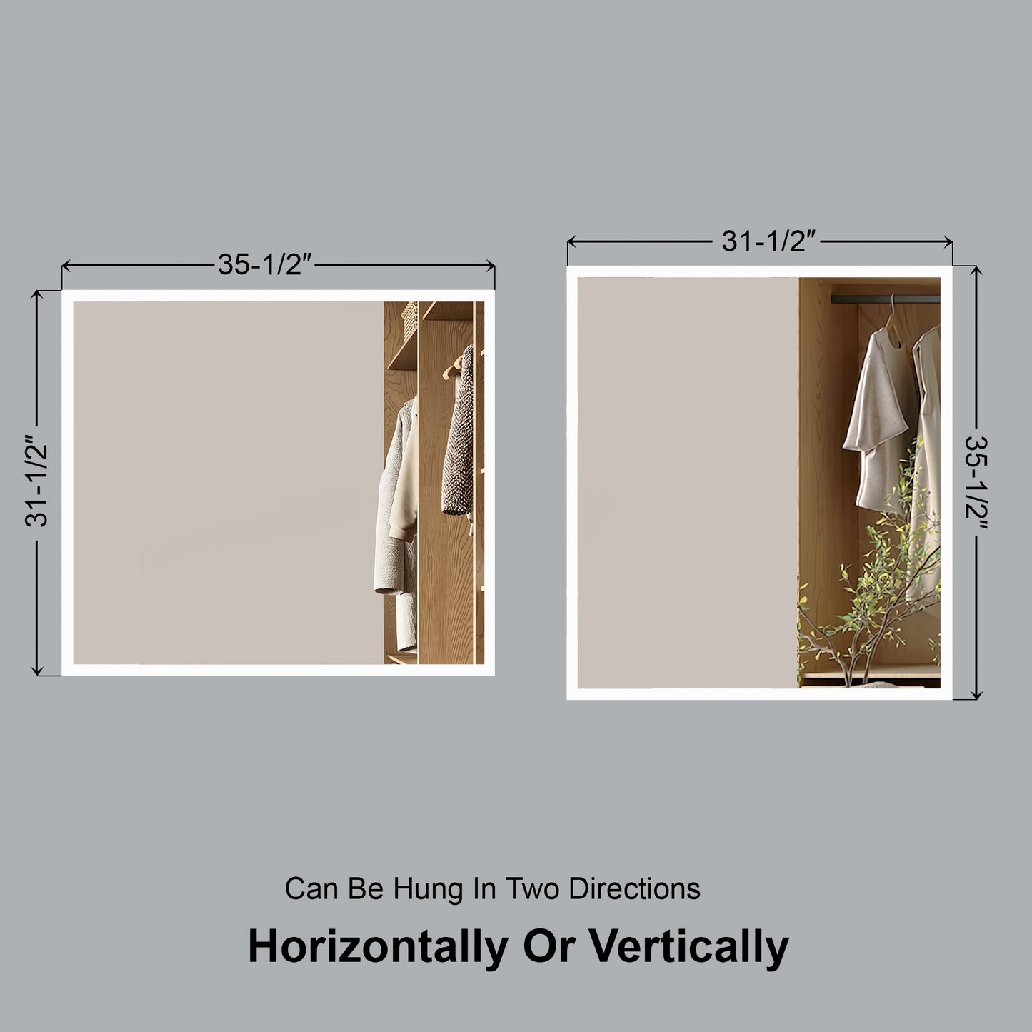 LED Bathroom Light Mirror 35.5"x31.5"