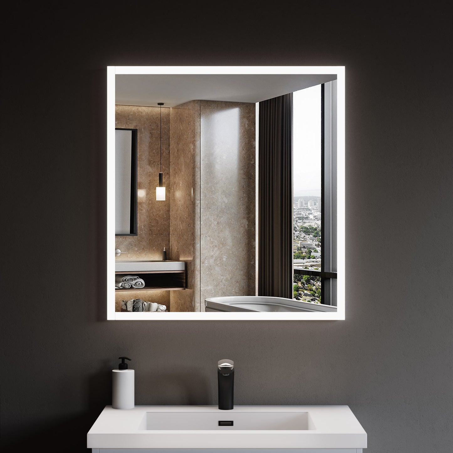 LED Bathroom Light Mirror 29.5"x31.5"
