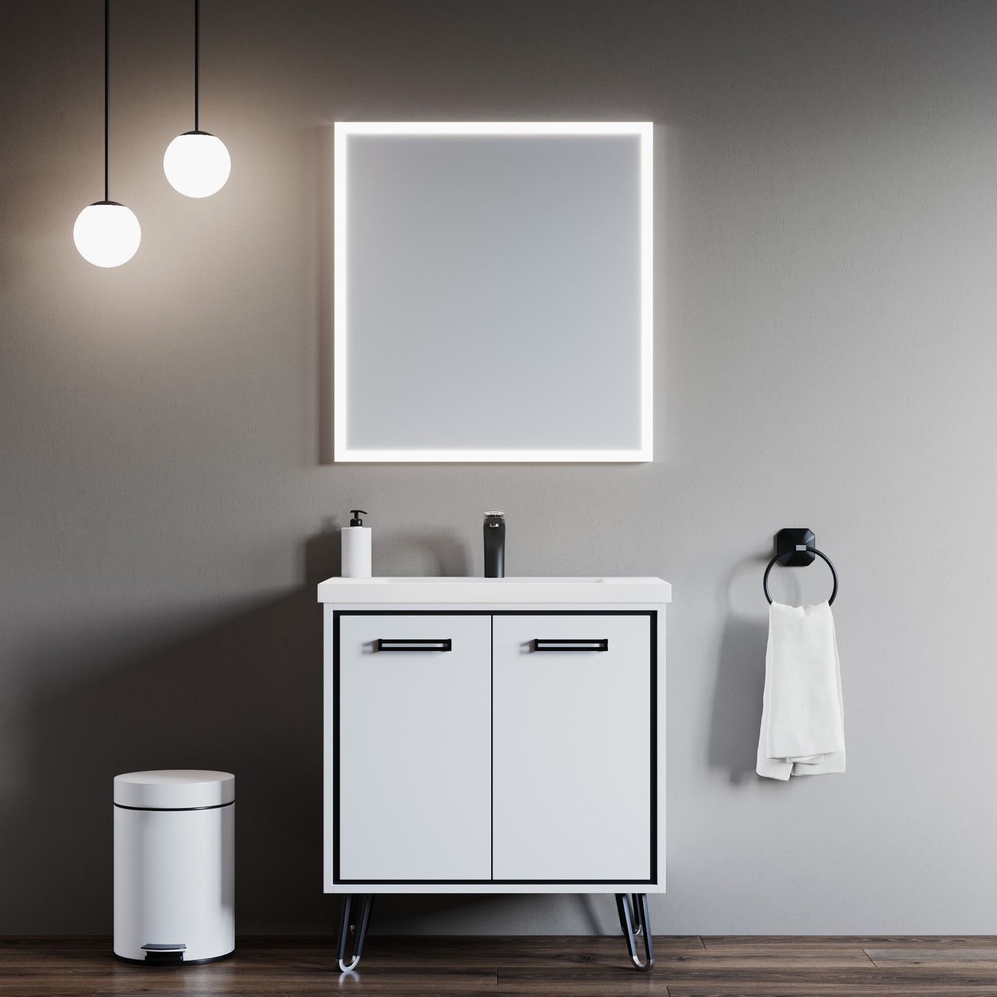 LED Bathroom Light Mirror 29.5"x31.5"