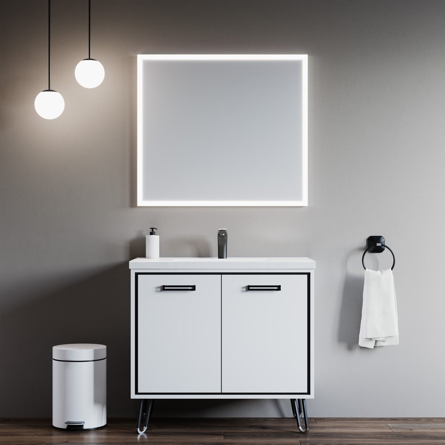 LED Bathroom Light Mirror 35.5"x31.5"