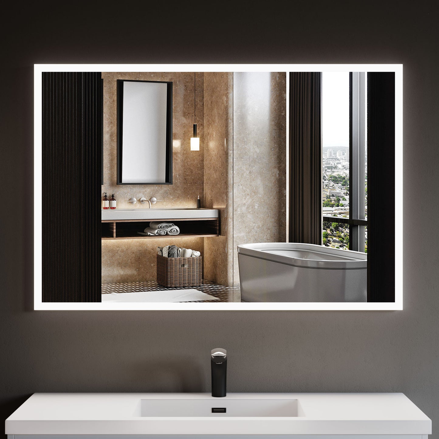LED Bathroom Light Mirror 47-1/4"x31.5"