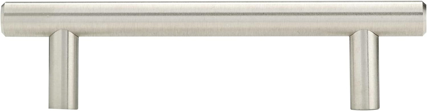 3 3/4-inch (96 mm) Center-to-Center Brushed Nickel Modern Cabinet and Drawer Bar Pull Handle for Kitchen, Bathroom, and Furniture - Industry Tile