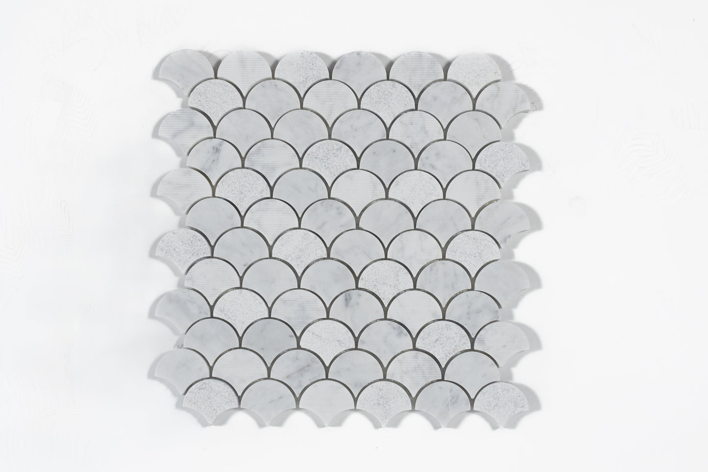 Carrara Super White Fan Mosaic Matte