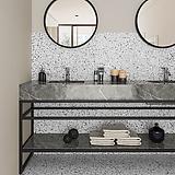 8x10 Hexagon Spark Black porcelain tile - Industry Tile