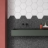 8x10 Hexagon Spark Gray porcelain tile - Industry Tile