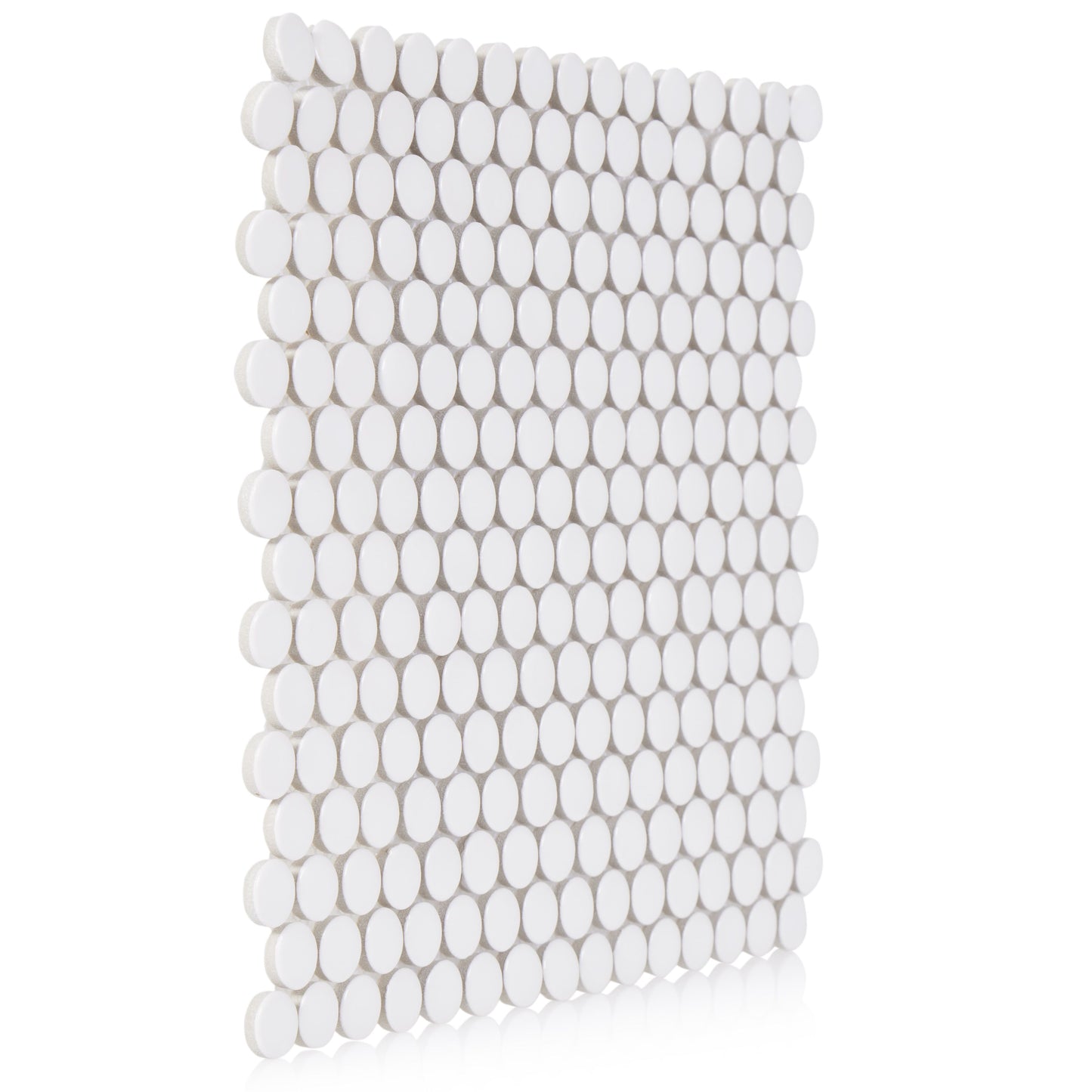 Penny Round White 1-Inch Mosaic Tile - 20 pcs per case - Industry Tile