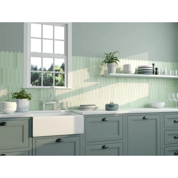 Mint Point 2" x 10" Matte Picket Ceramic Tile