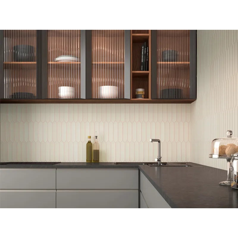Warm Linen Point 2" x 10" Matte Picket Ceramic Tile
