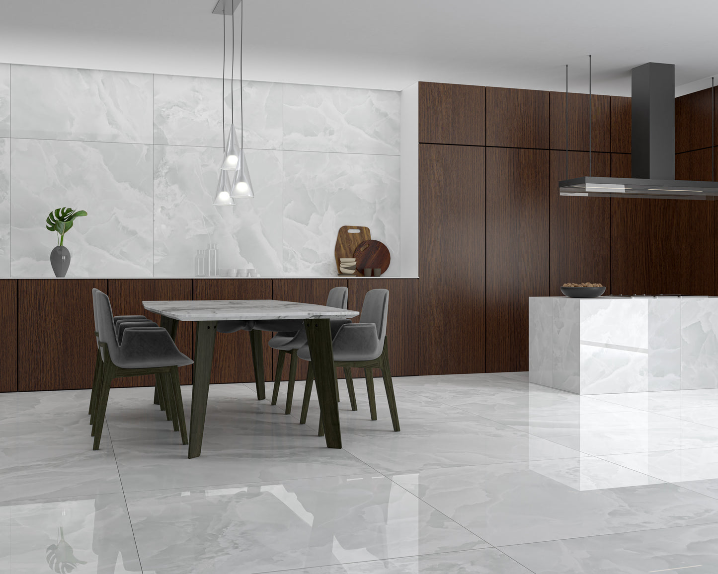 24x48 Onyx White polished porcelain tile