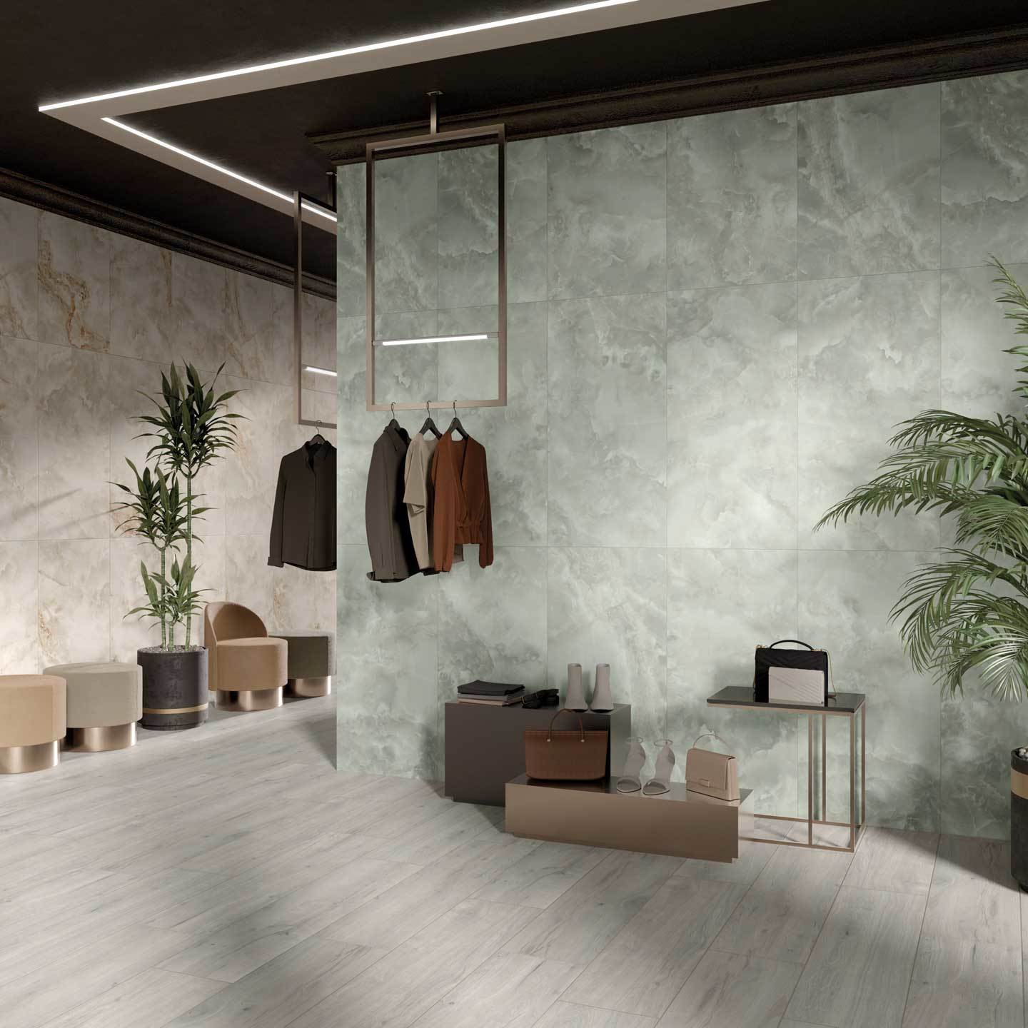 24x24 Oxyx Noir Green porcelain tile - Industry Tile
