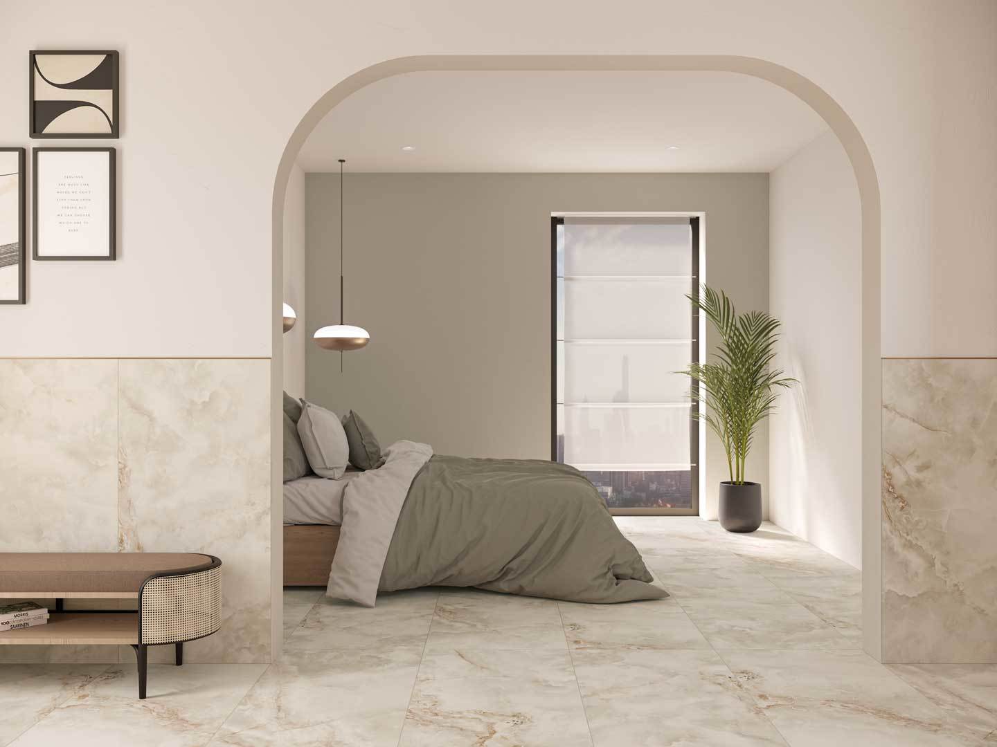 24x24 Oxyx Noir White / Cream porcelain tile - Industry Tile