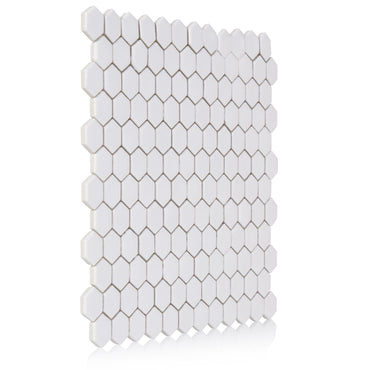 Hexagon White 1-Inch Matte Mosaic Tile - 20 pcs per case - Industry Tile