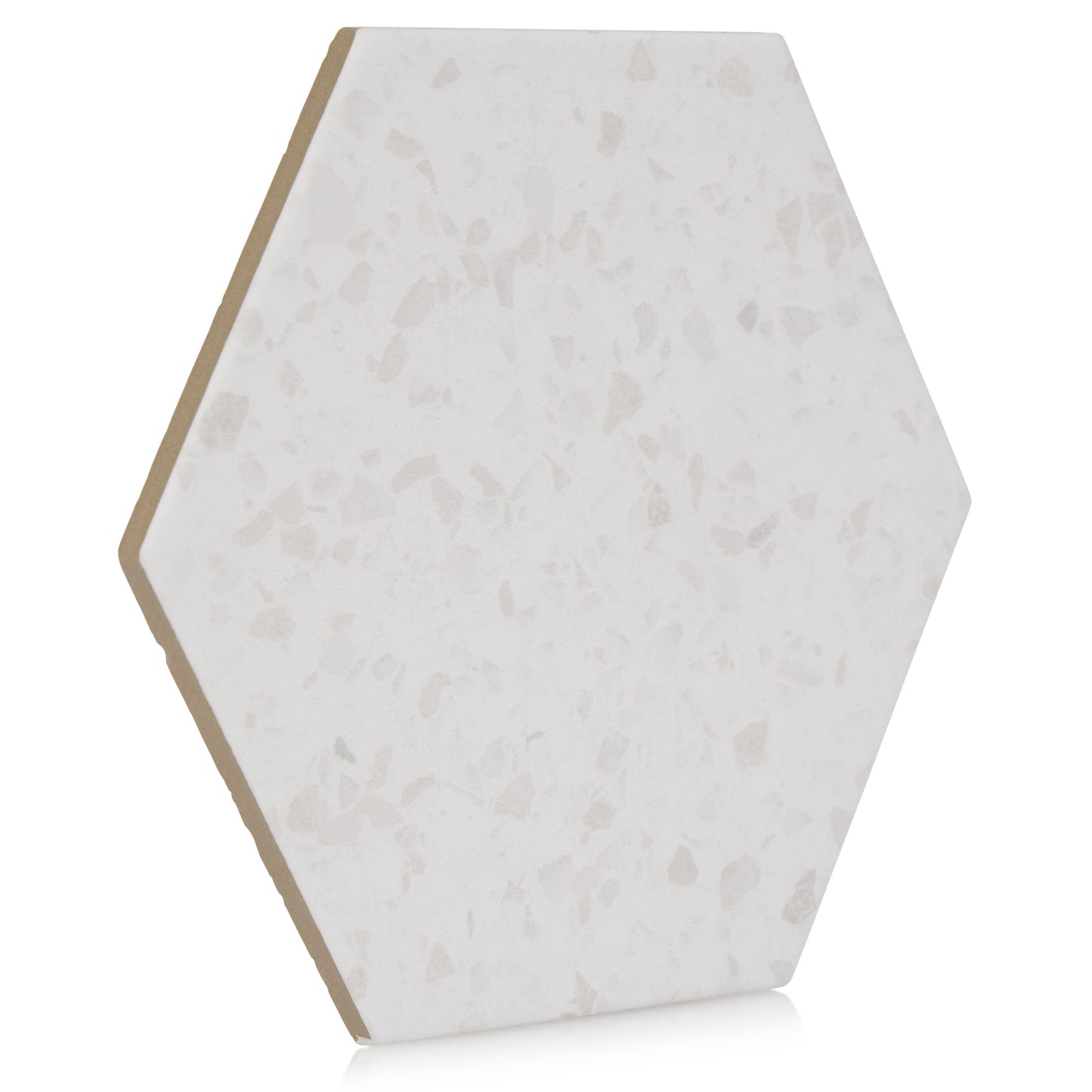 8x10 Hexagon Spark White porcelain tile - Industry Tile