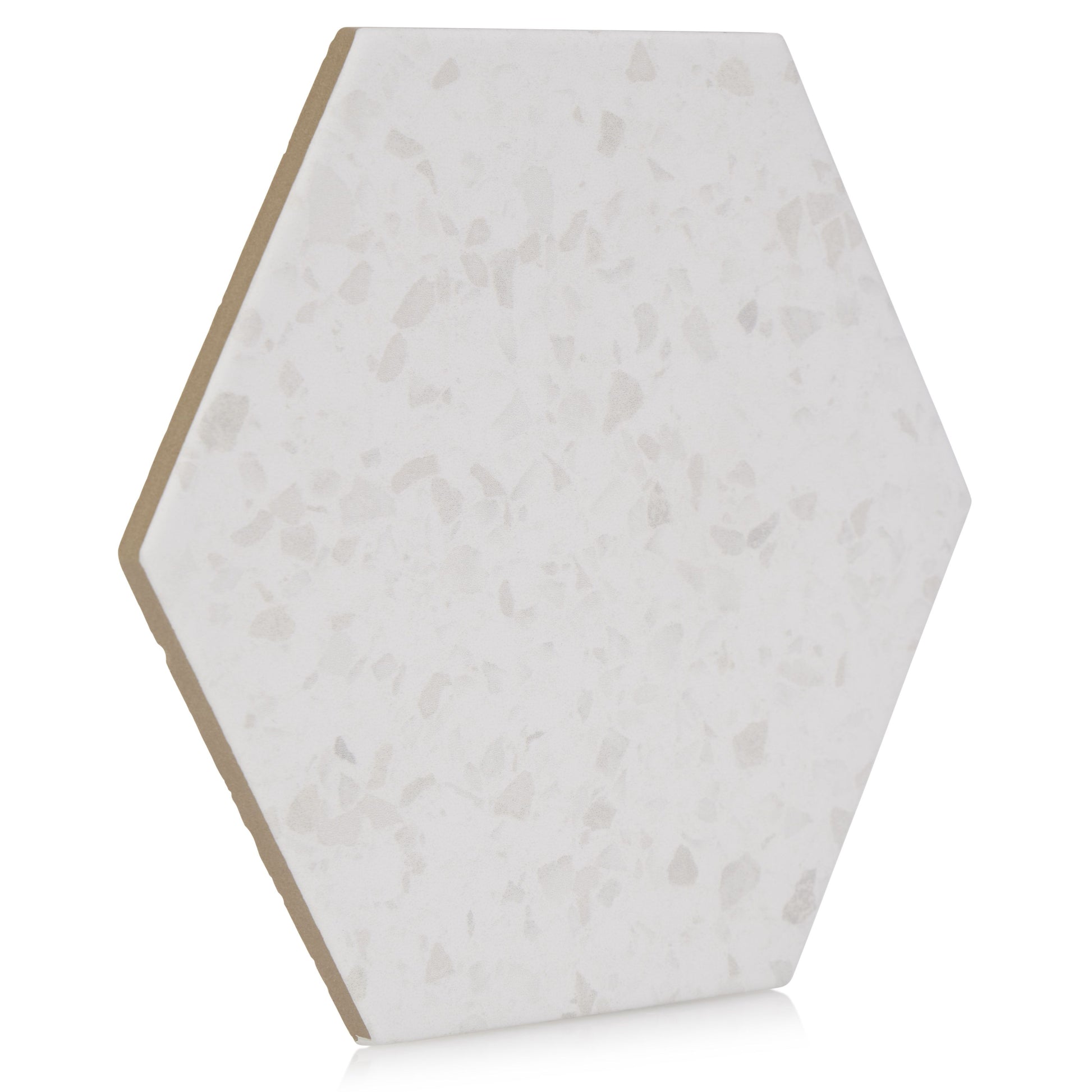 8x10 Hexagon Spark White porcelain tile - Industry Tile