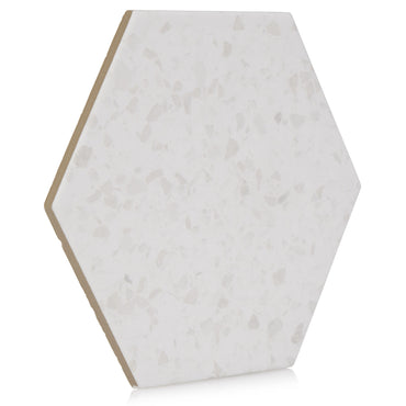 8x10 Hexagon Spark White porcelain tile - Industry Tile