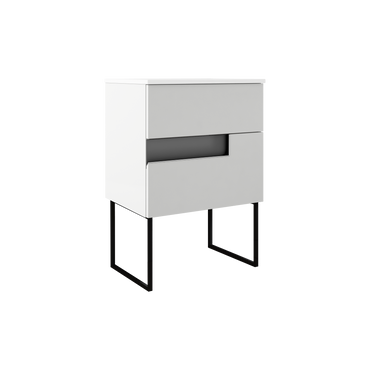 Vision White w/ Gray 24" W x 18" D Bath Vanity with White Ceramic Vanity Top and Sink - Industry Tile