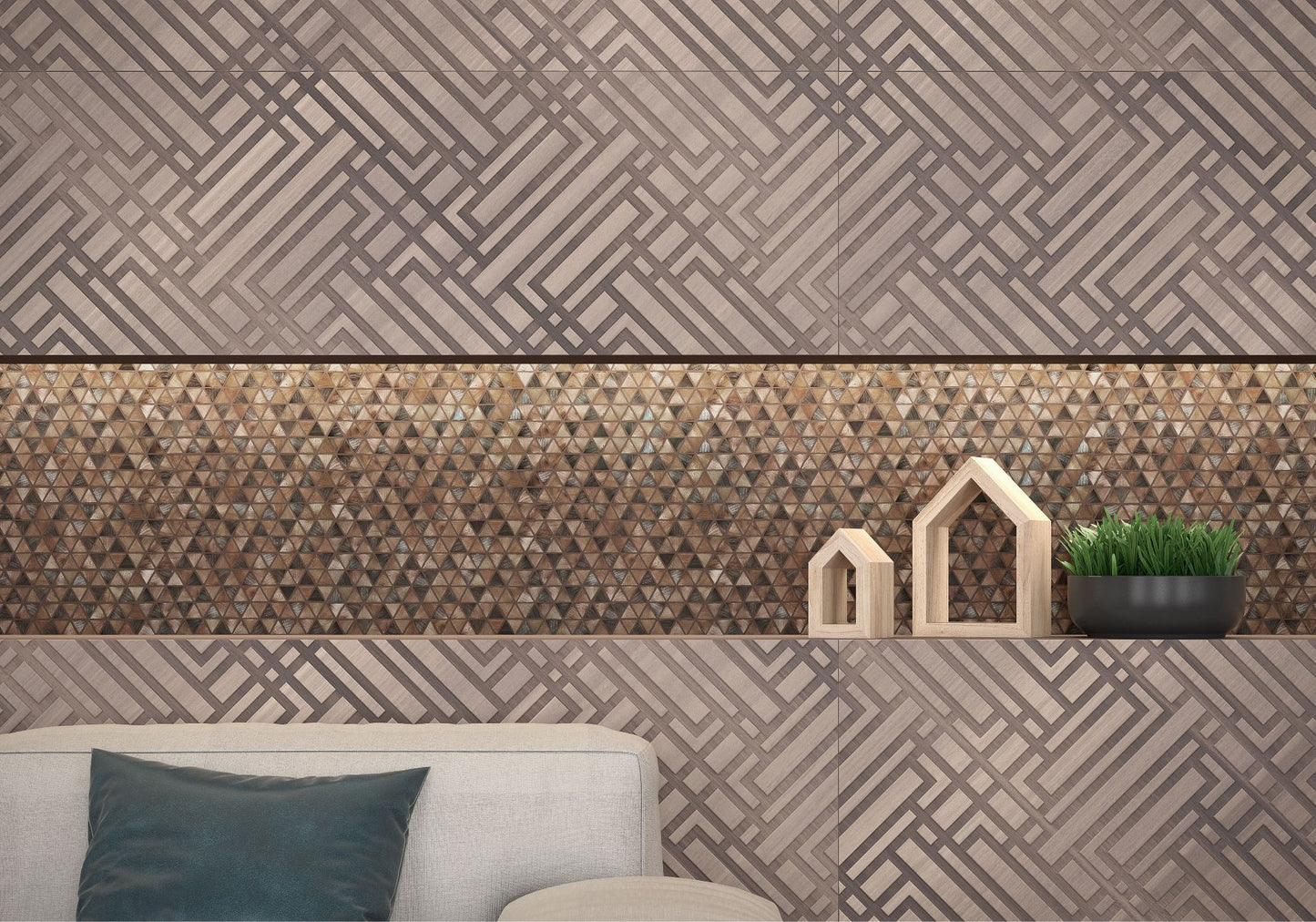 16x48 Wonderful Cross Designer Wood Look Crema wall tile - Industry Tile
