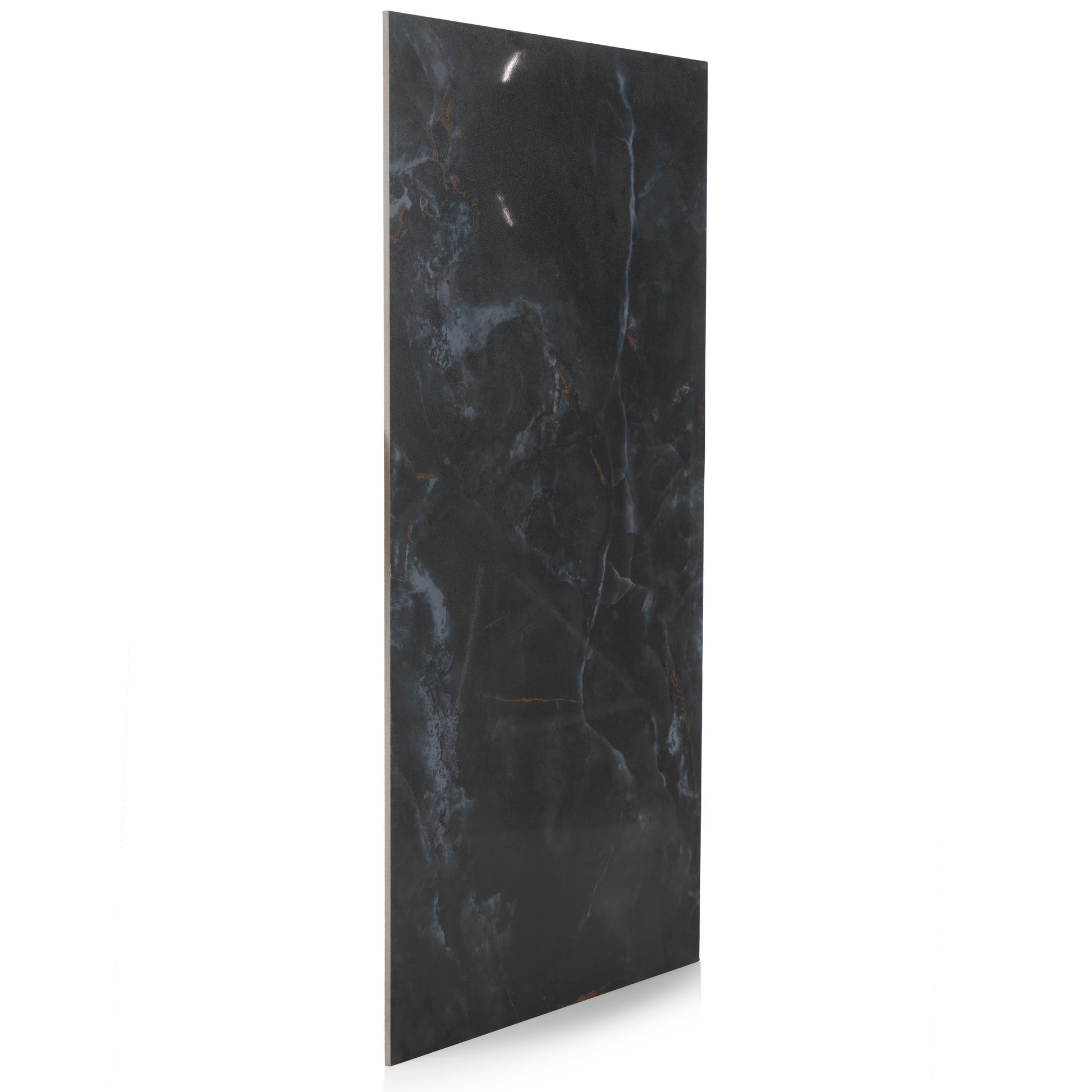 24x48 Reflection Black sugar finish porcelain tile - Industry Tile