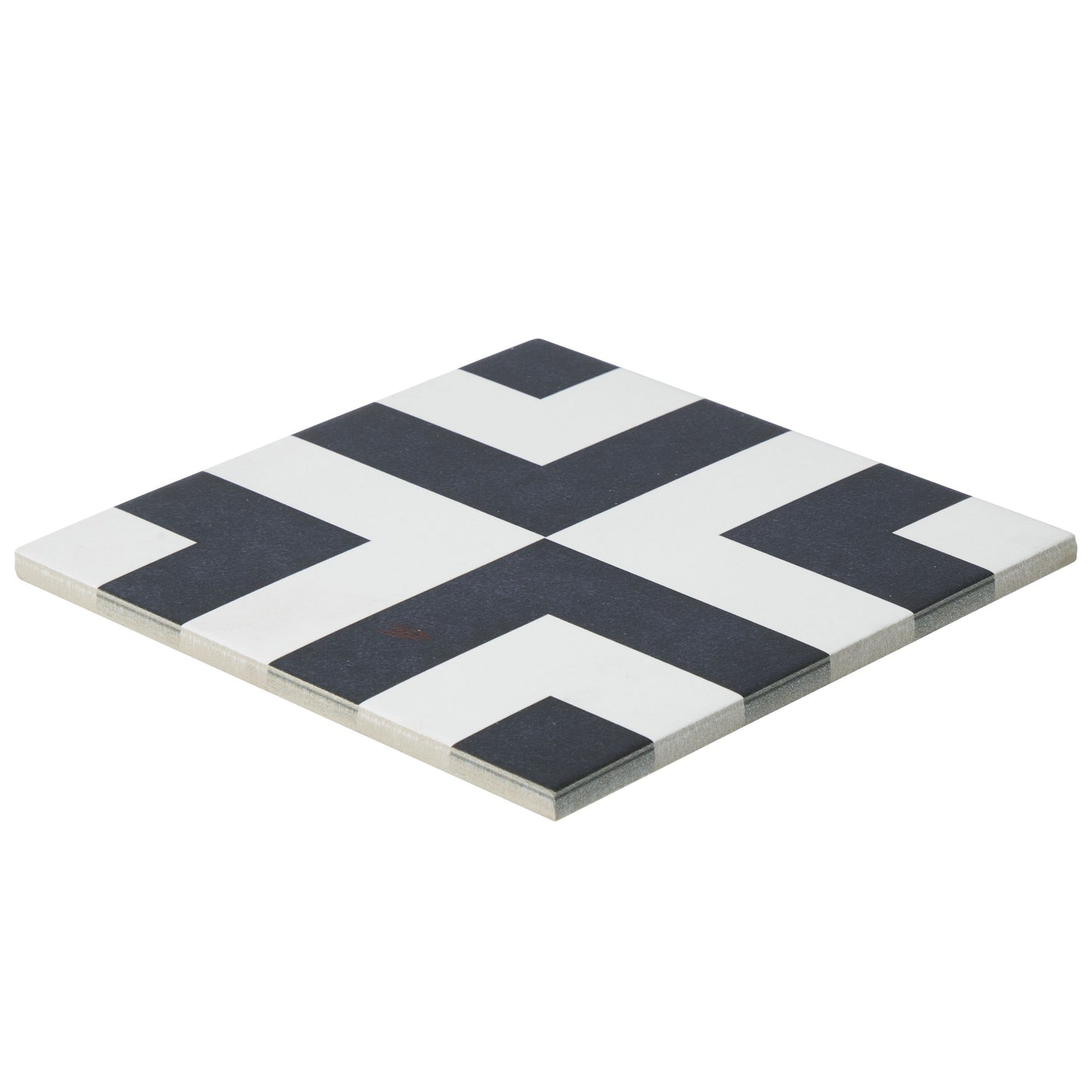 8x8 Black and White Square porcelain tile - Industry Tile