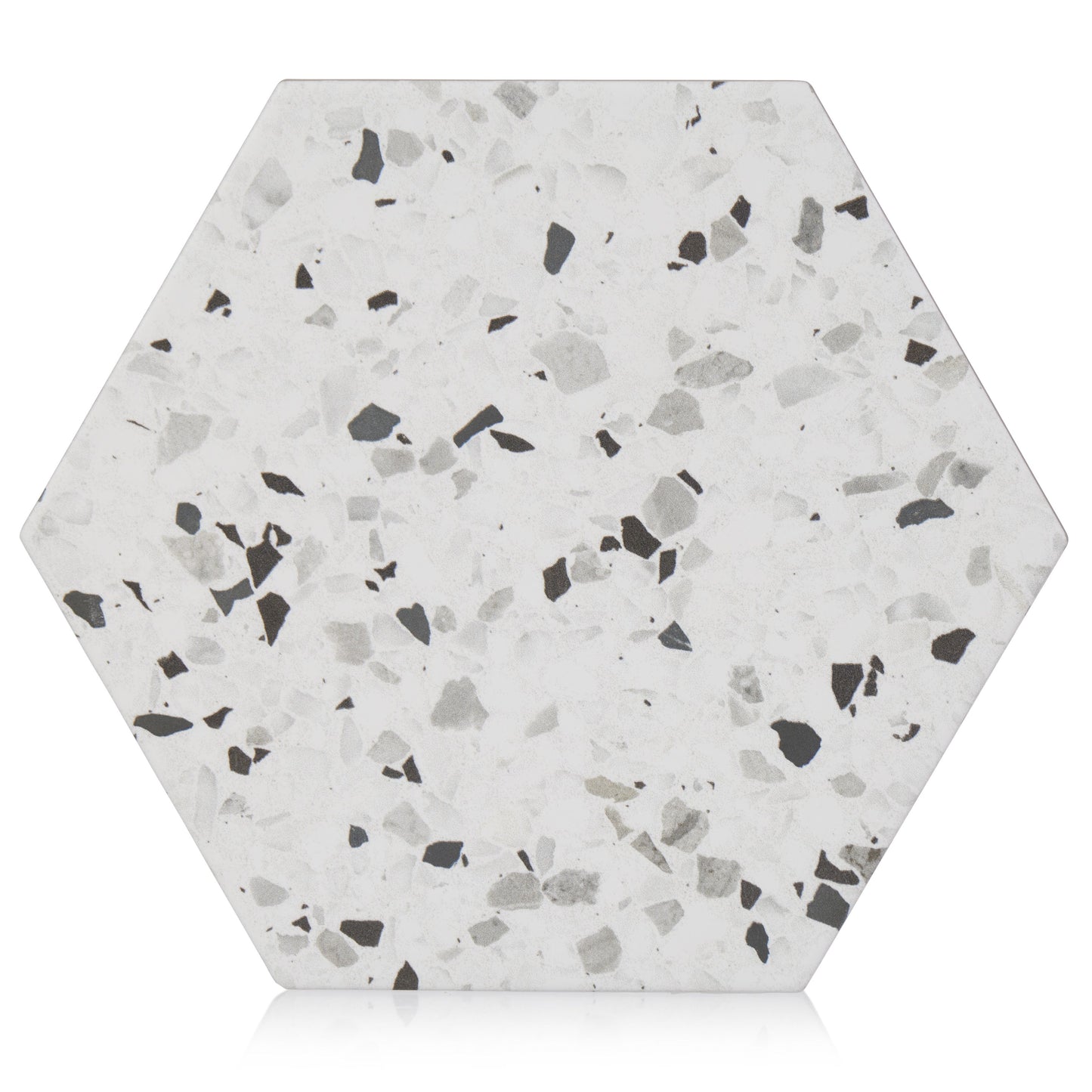 8x10 Hexagon Spark Black porcelain tile - Industry Tile