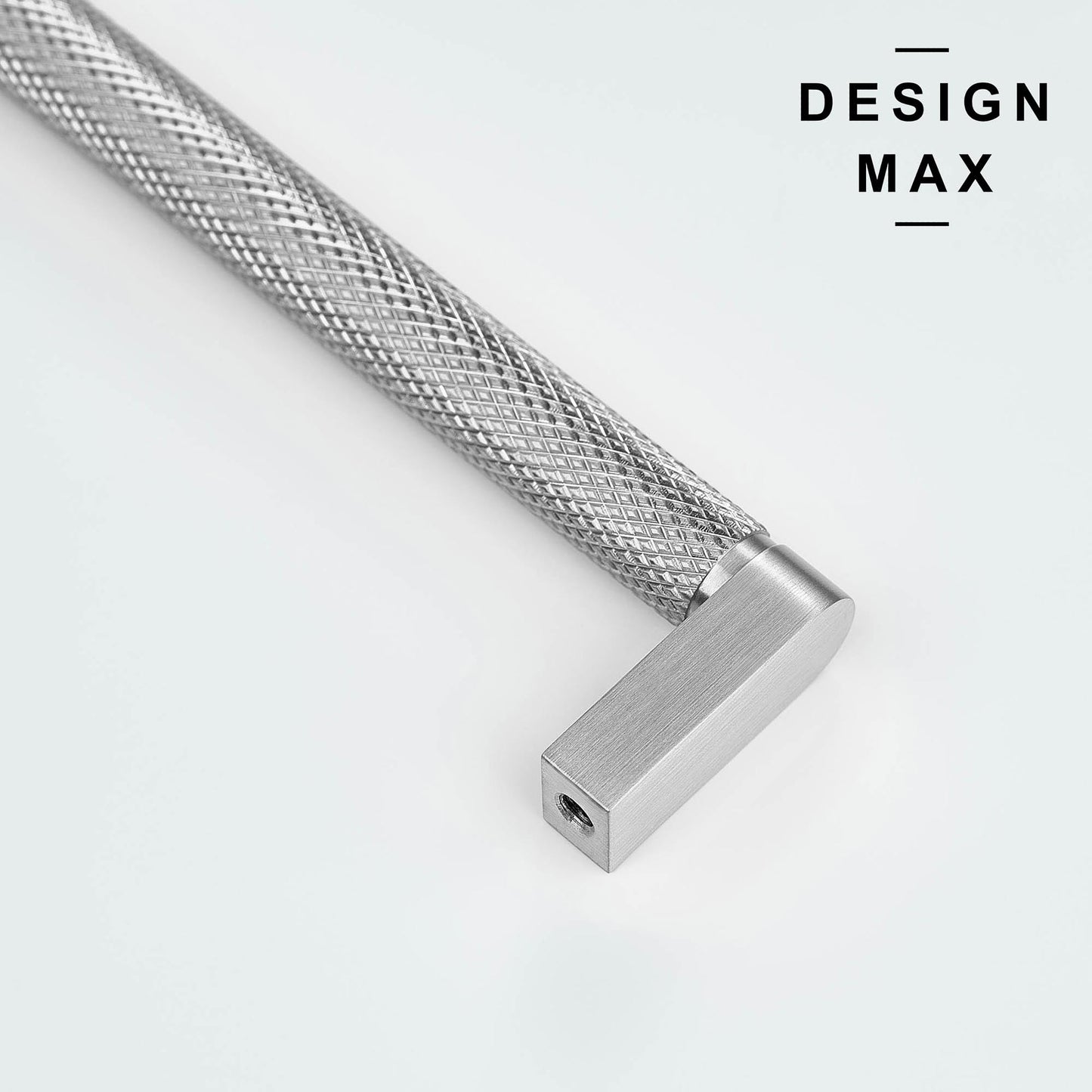 Knurled Satin Silver Solid Brass Cabinet Pull