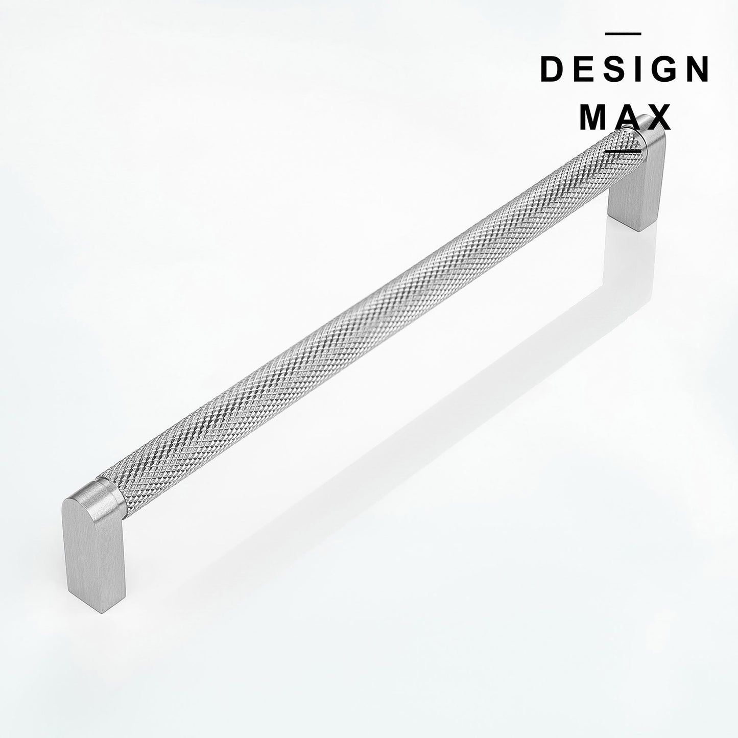 Knurled Satin Silver Solid Brass Cabinet Pull
