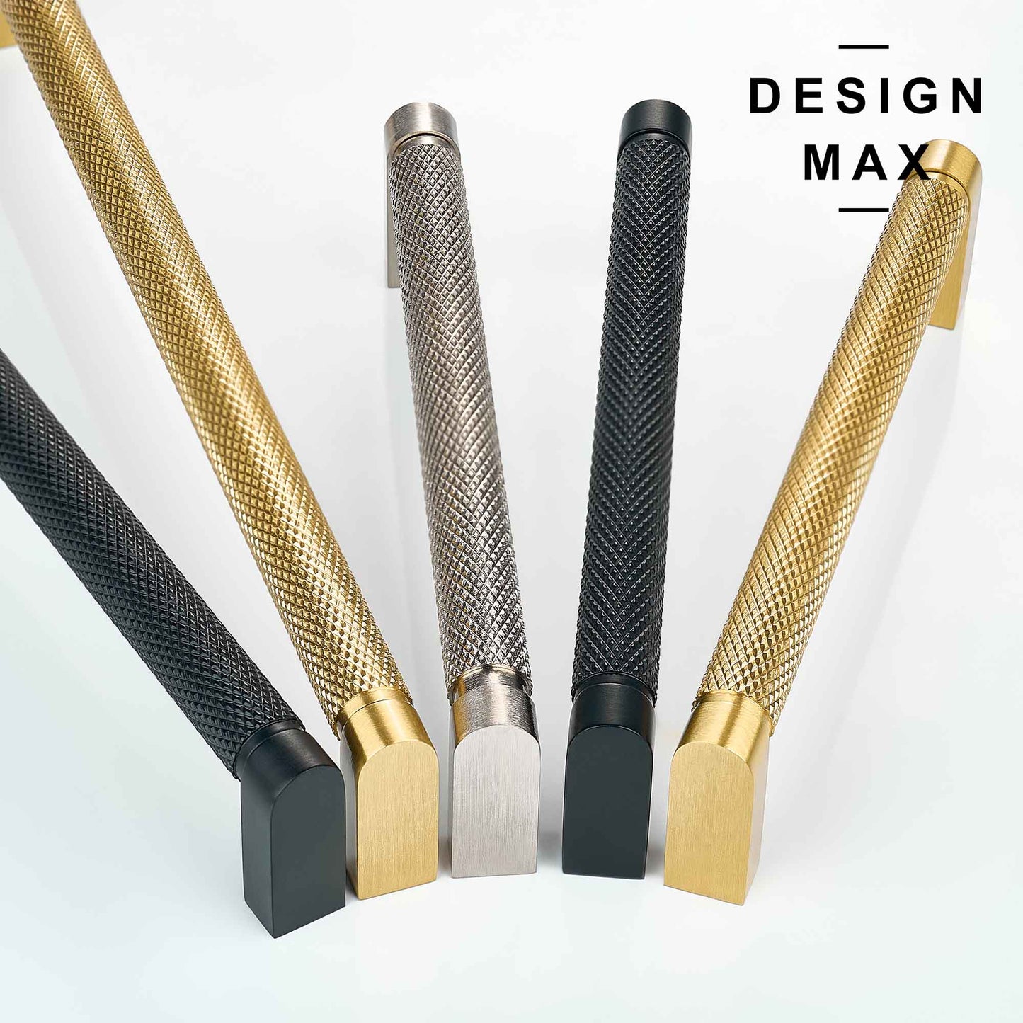 Knurled Satin Silver Solid Brass Cabinet Pull
