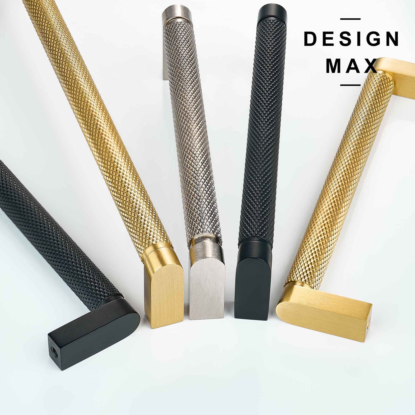 Knurled Satin Silver Solid Brass Cabinet Pull