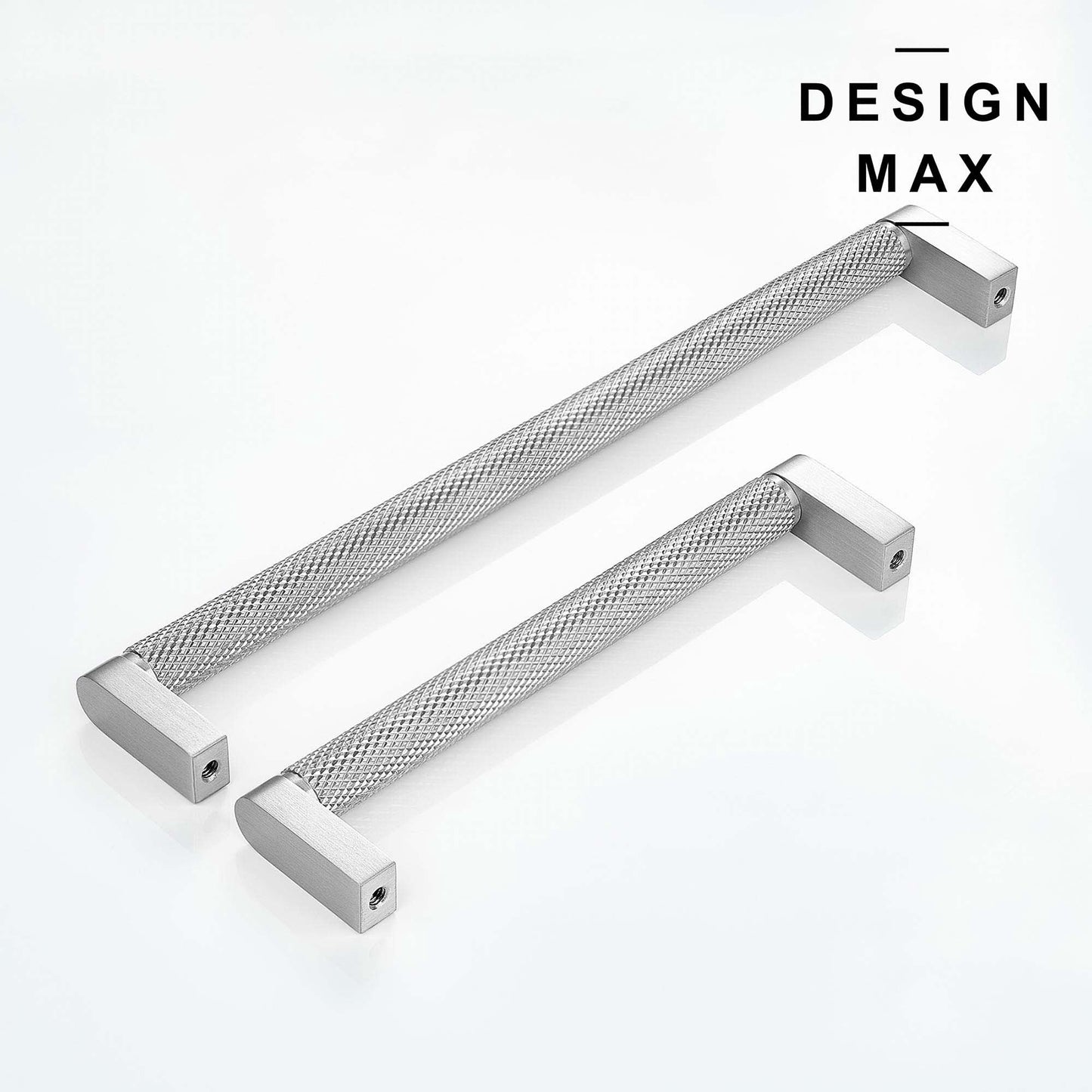 Knurled Satin Silver Solid Brass Cabinet Pull