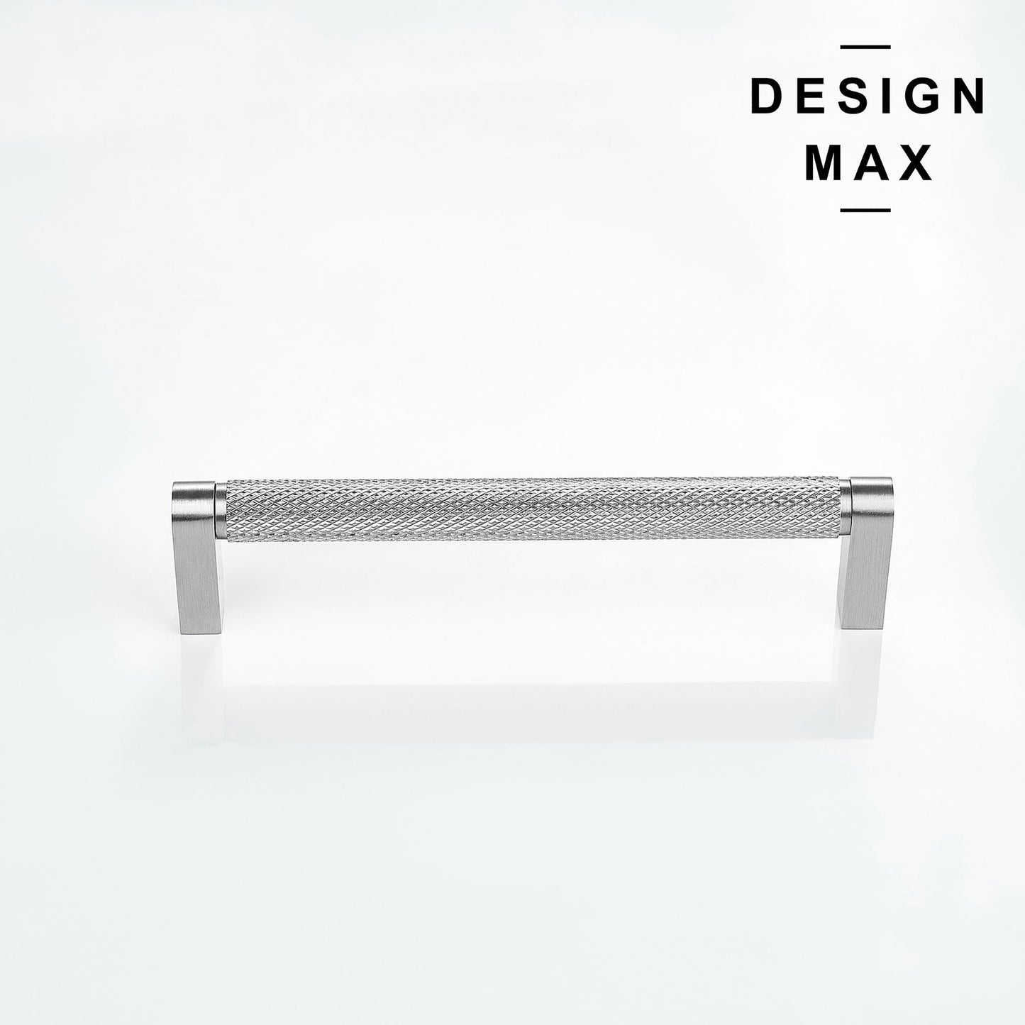 Knurled Satin Silver Solid Brass Cabinet Pull