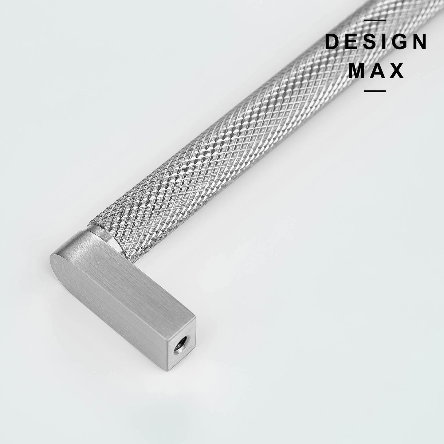 Knurled Satin Silver Solid Brass Cabinet Pull