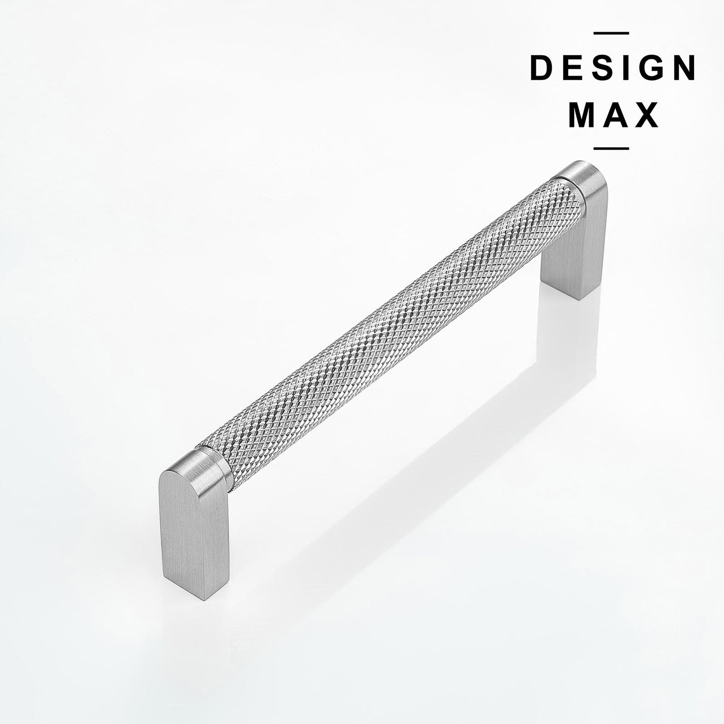 Knurled Satin Silver Solid Brass Cabinet Pull