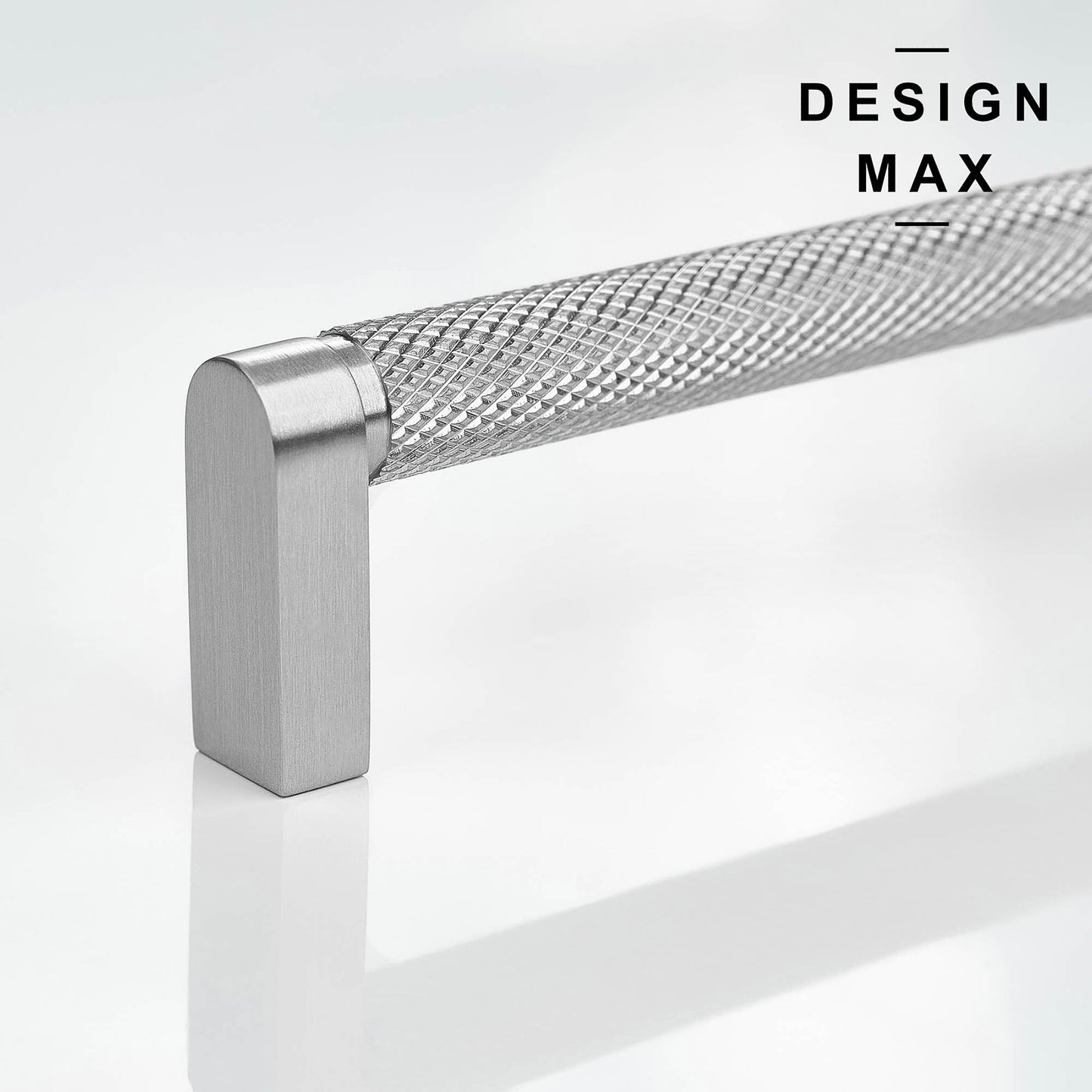Knurled Satin Silver Solid Brass Cabinet Pull