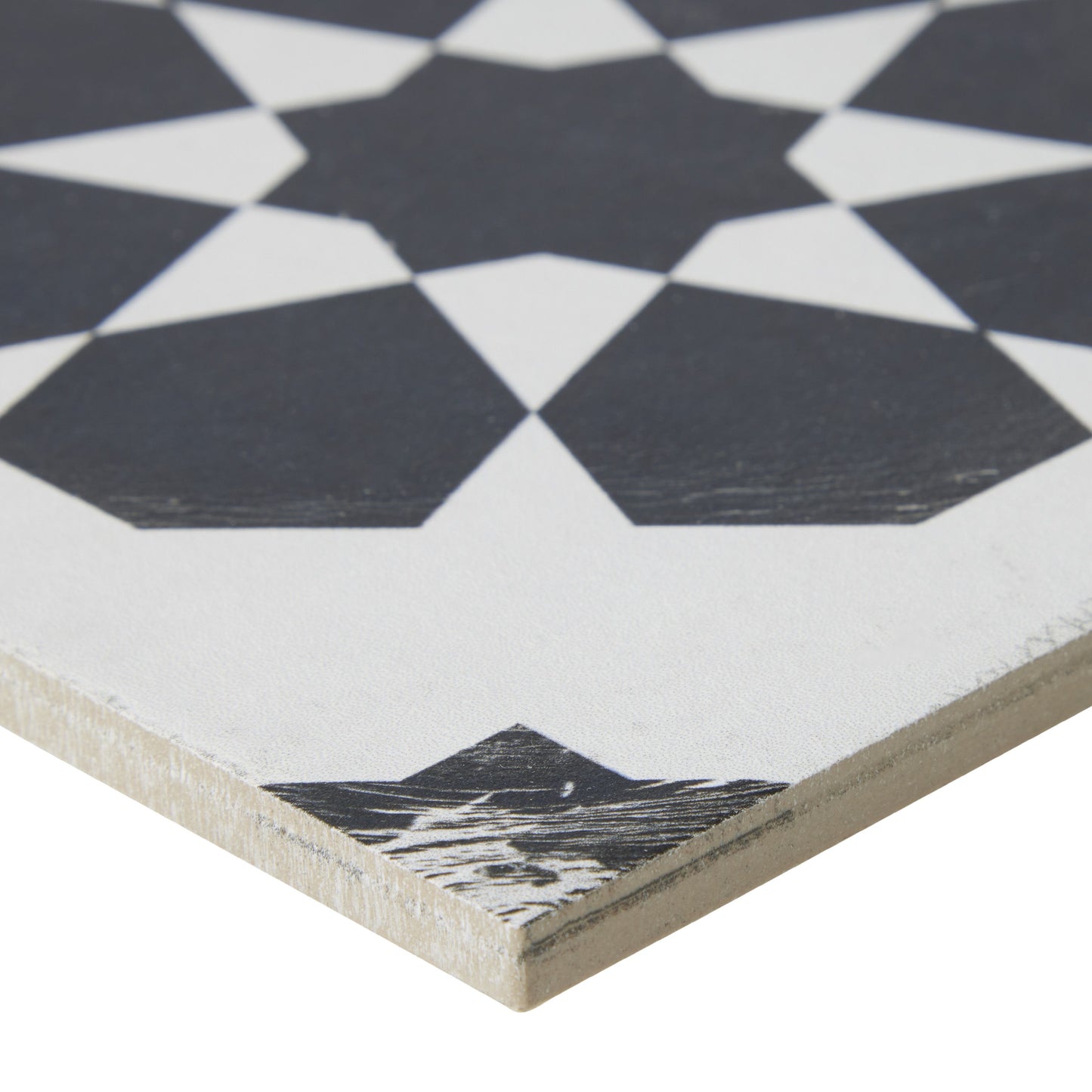 8x8 Black and White Distressed Cyclone porcelain tile - Industry Tile