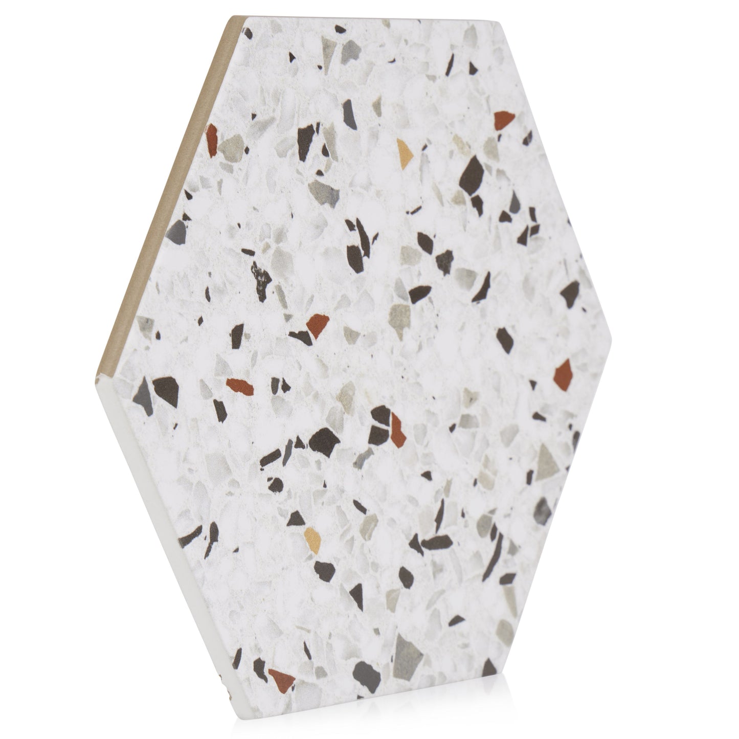 8x10 Hexagon Spark Mix porcelain tile - Industry Tile