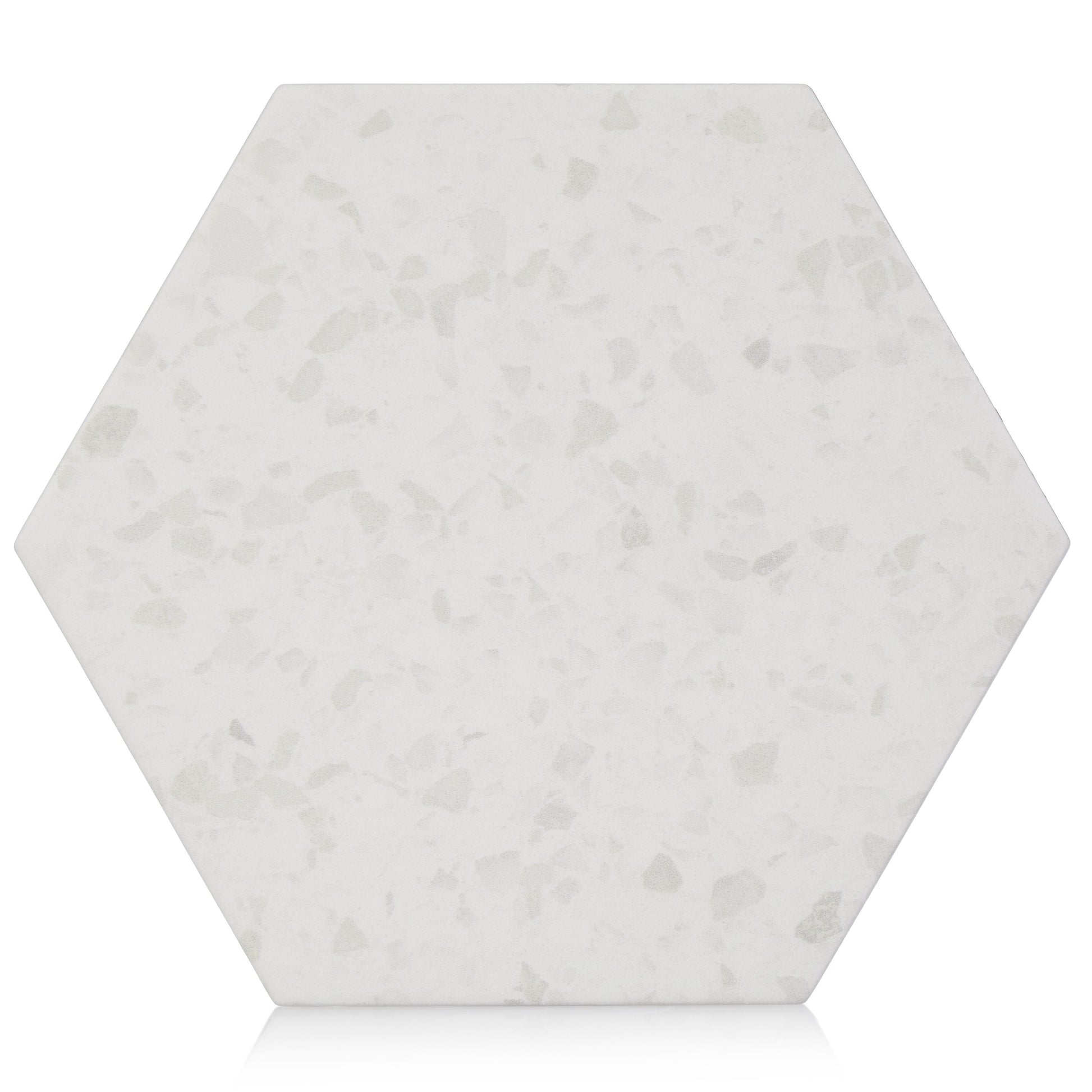 8x10 Hexagon Spark White porcelain tile - Industry Tile