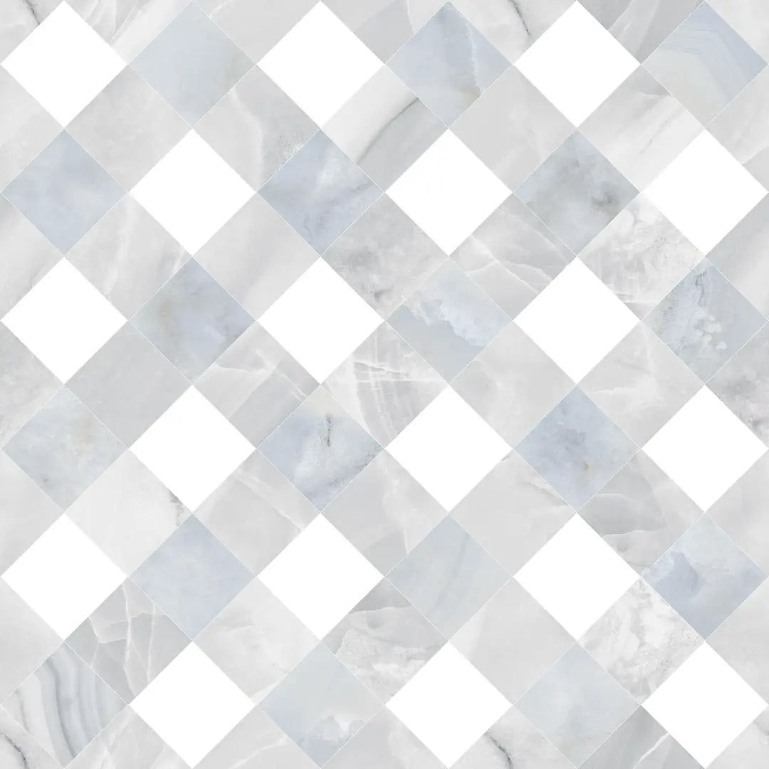 Azure Bahia Harlequin Polished Porcelain Tile 32 x 32 | Matte or Polished