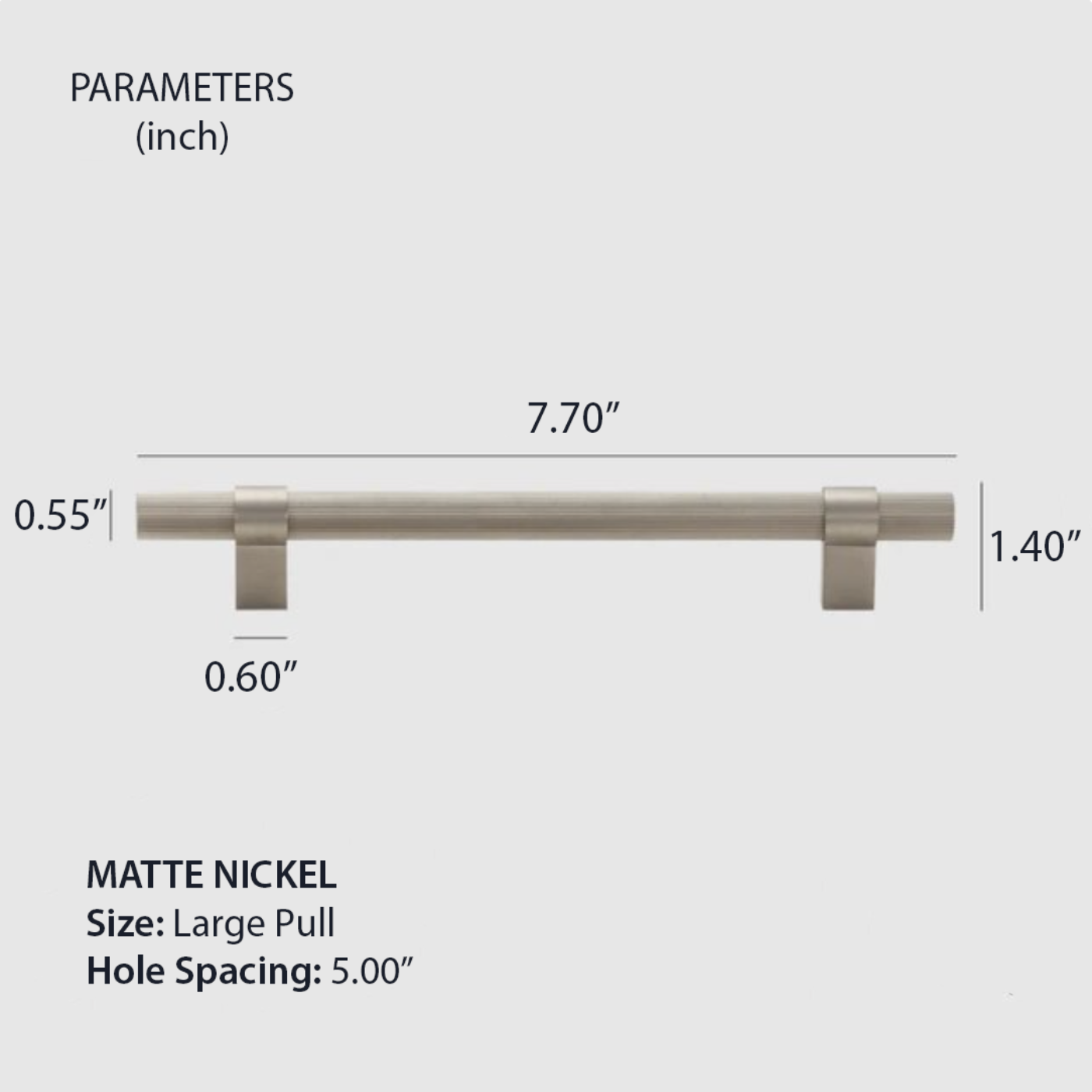 Ribbed Solid Brass Cabinet Knob and Pull