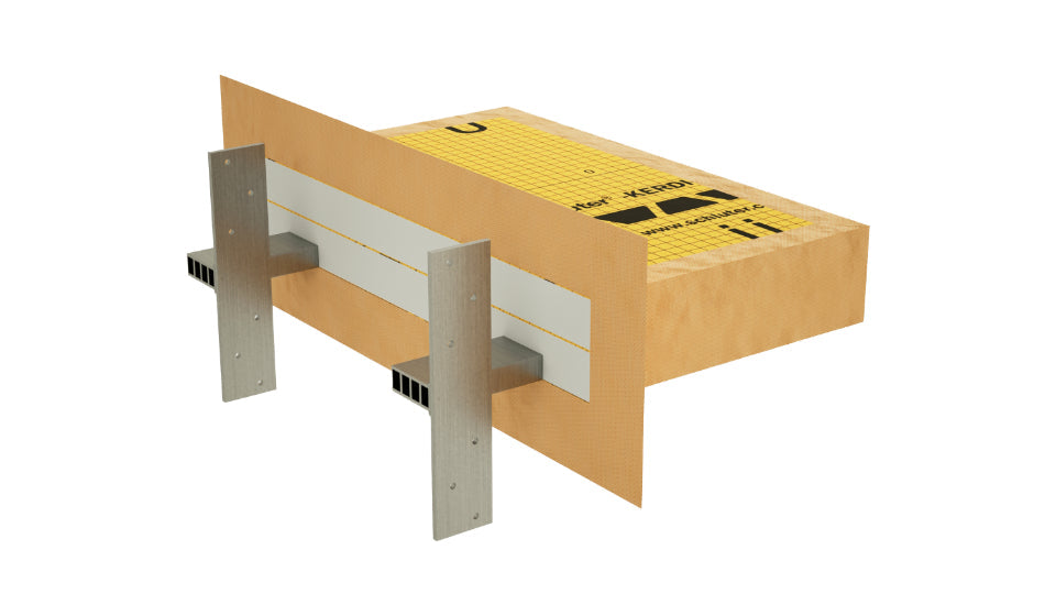 The Original™ Floating Shower Bench Kit™ with Orange XPS Waterproof Board & Original Shower Bench Bracket®