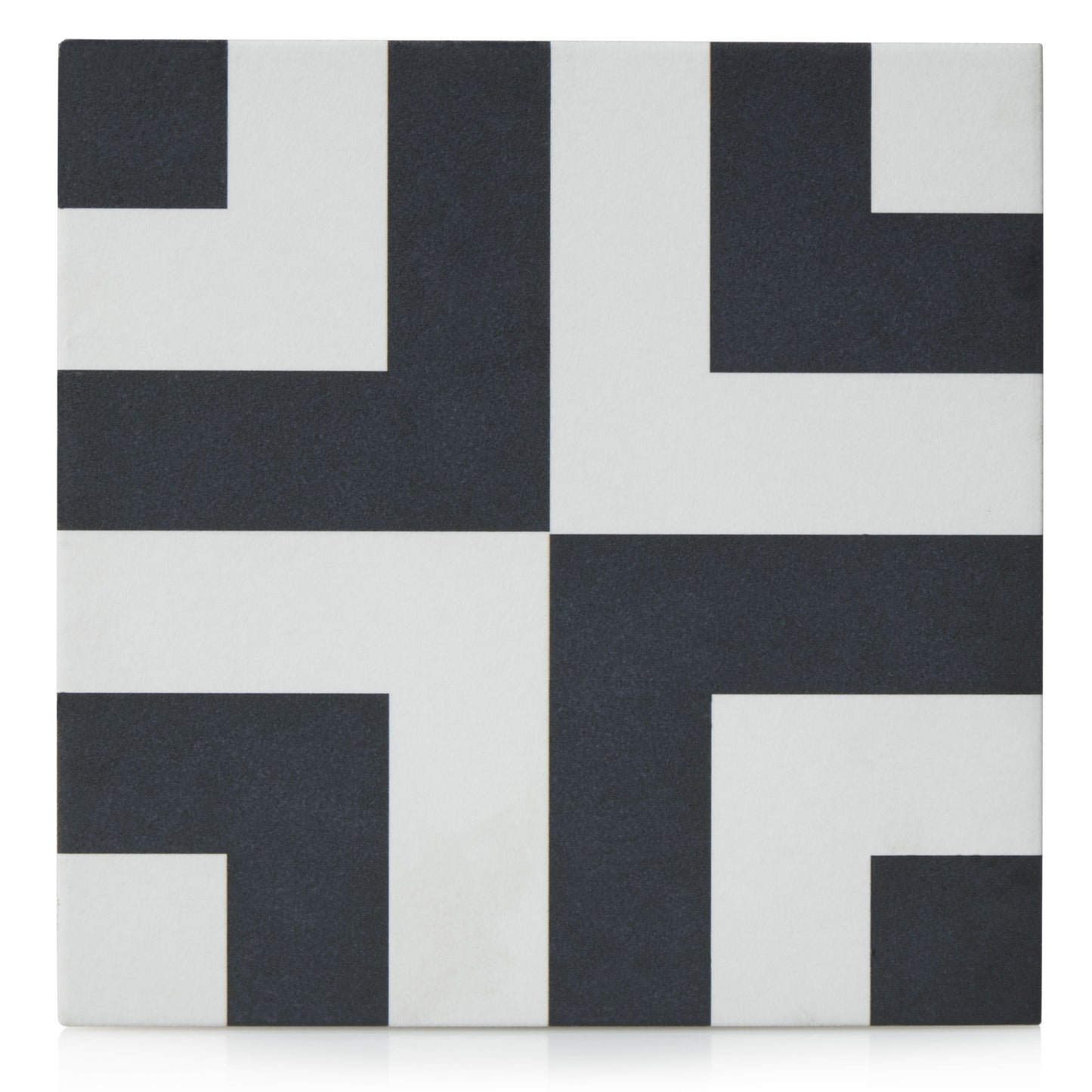 8x8 Black and White Square porcelain tile - Industry Tile