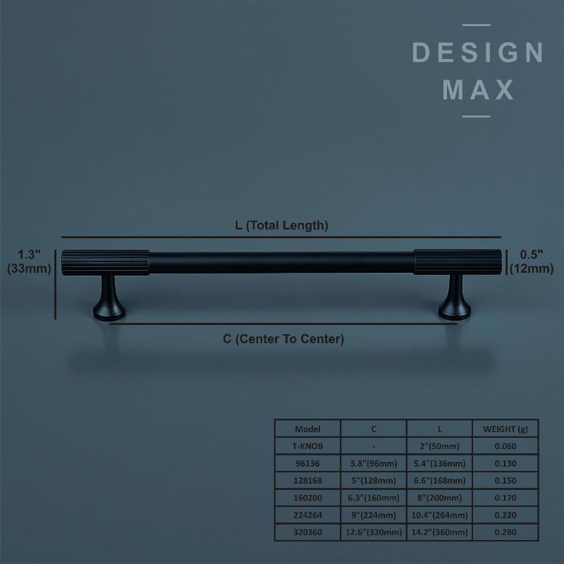 Signature Matte Black Solid Brass Cabinet Pull