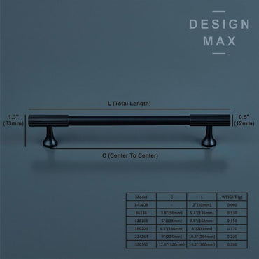 Signature Matte Black Solid Brass Cabinet Pull