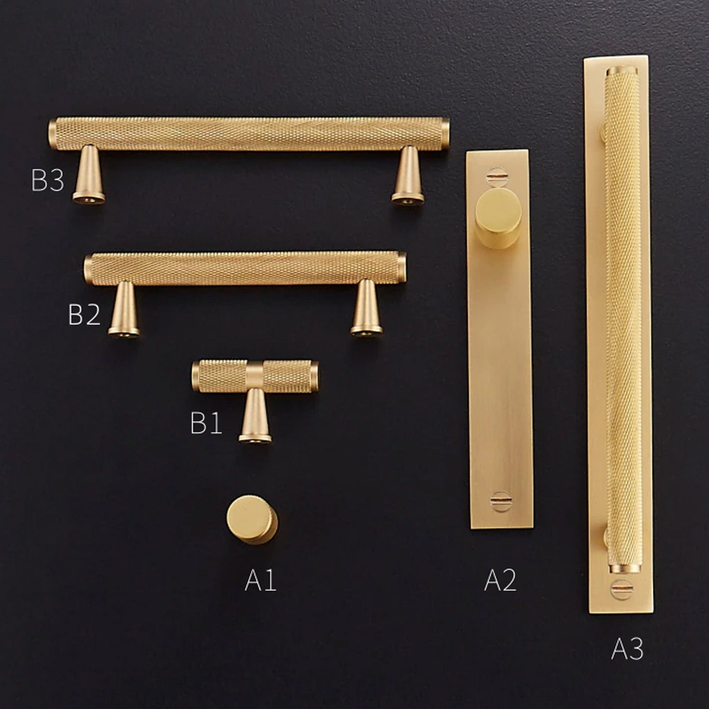 Knurled Knobs and Pulls with Backplates