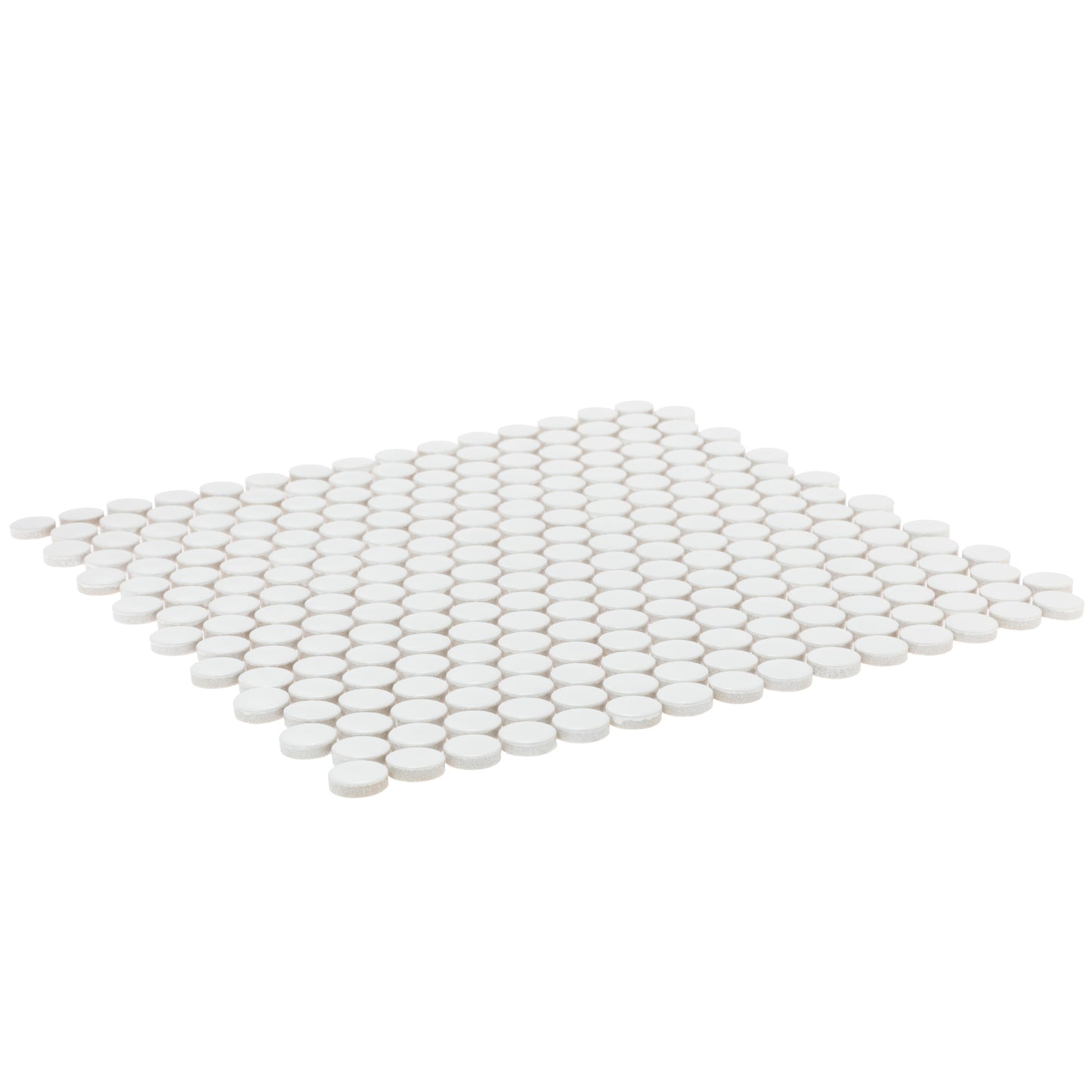 Penny Round White 1-Inch Mosaic Tile - 20 pcs per case - Industry Tile